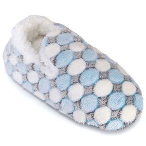 Women's PLUSH LOAFER STYLE SLIPPERS TEAL SIZE LG